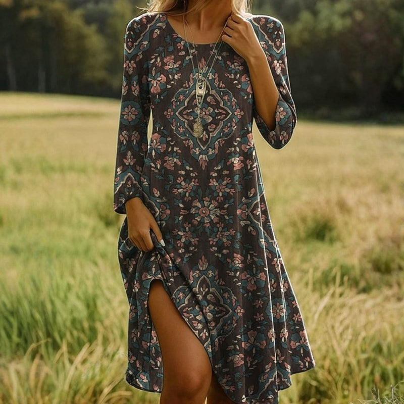 Vestido Vintage Con Estampado Floral