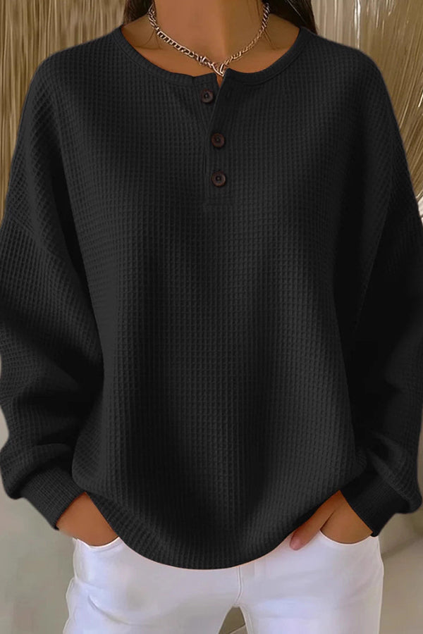 Livia - Waffle Knit Henley