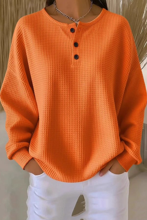 Livia - Waffle Knit Henley