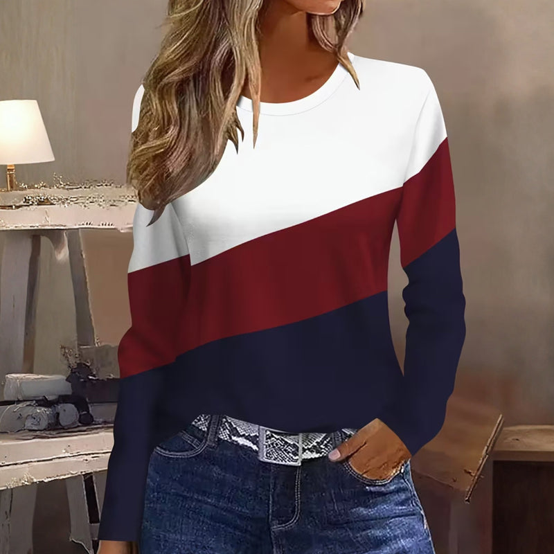 Camiseta Vintage con Bloque de Color