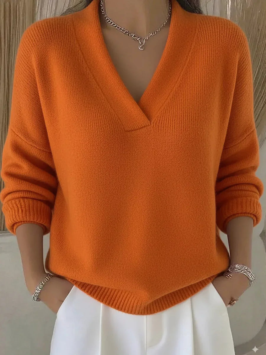 Faye - Relaxed V-Neck Sweater