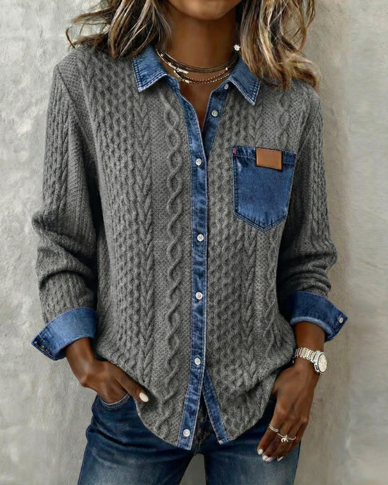 Juliane - Denim Patchwork Shirt