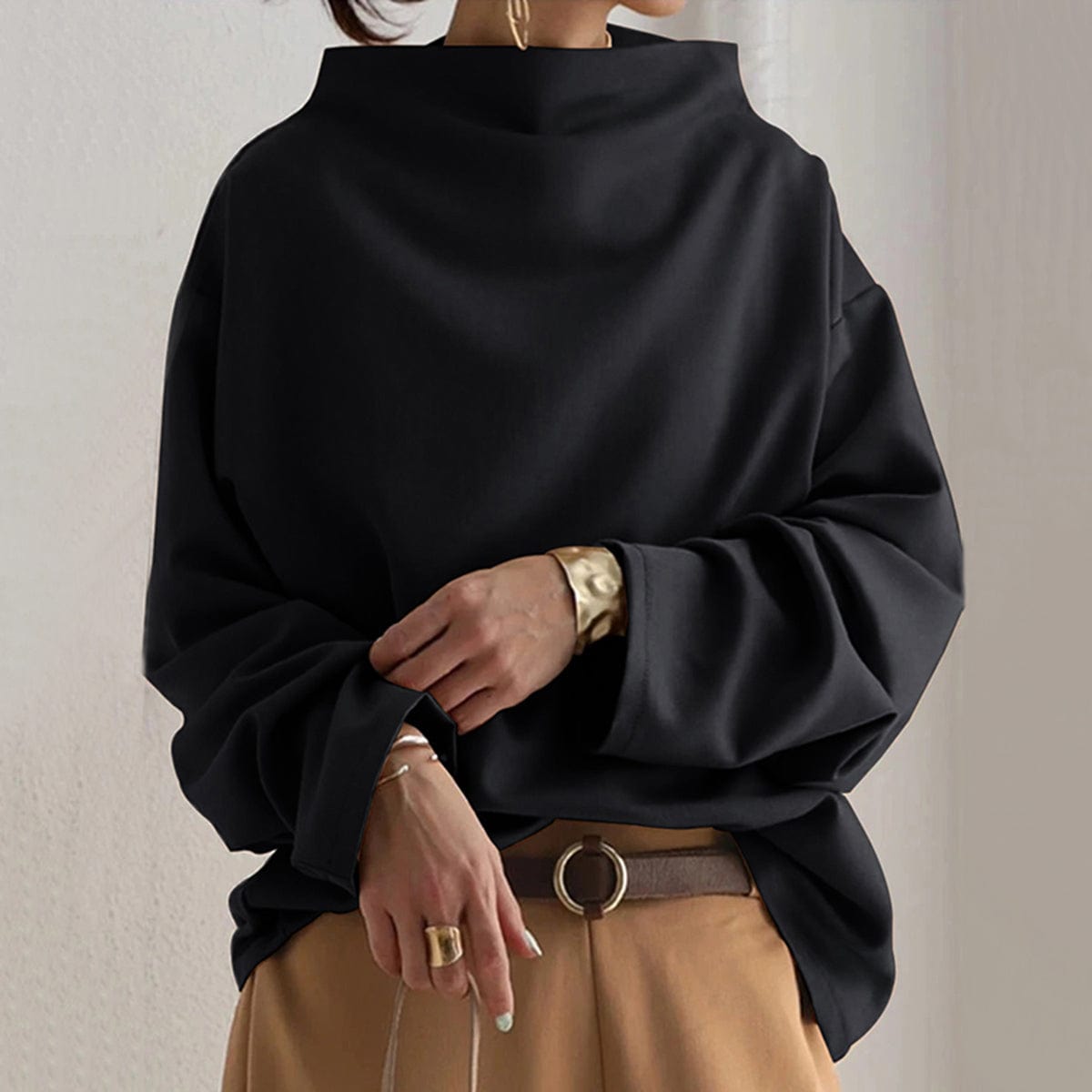 Maeve | High-Neck Drape Top
